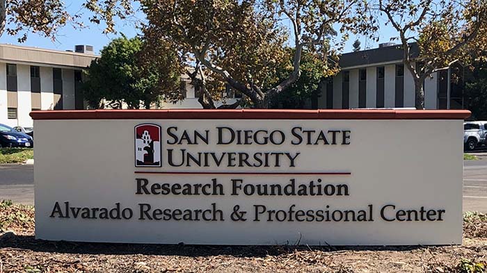 Large entry sign of SDSU's Alvarado Research Park